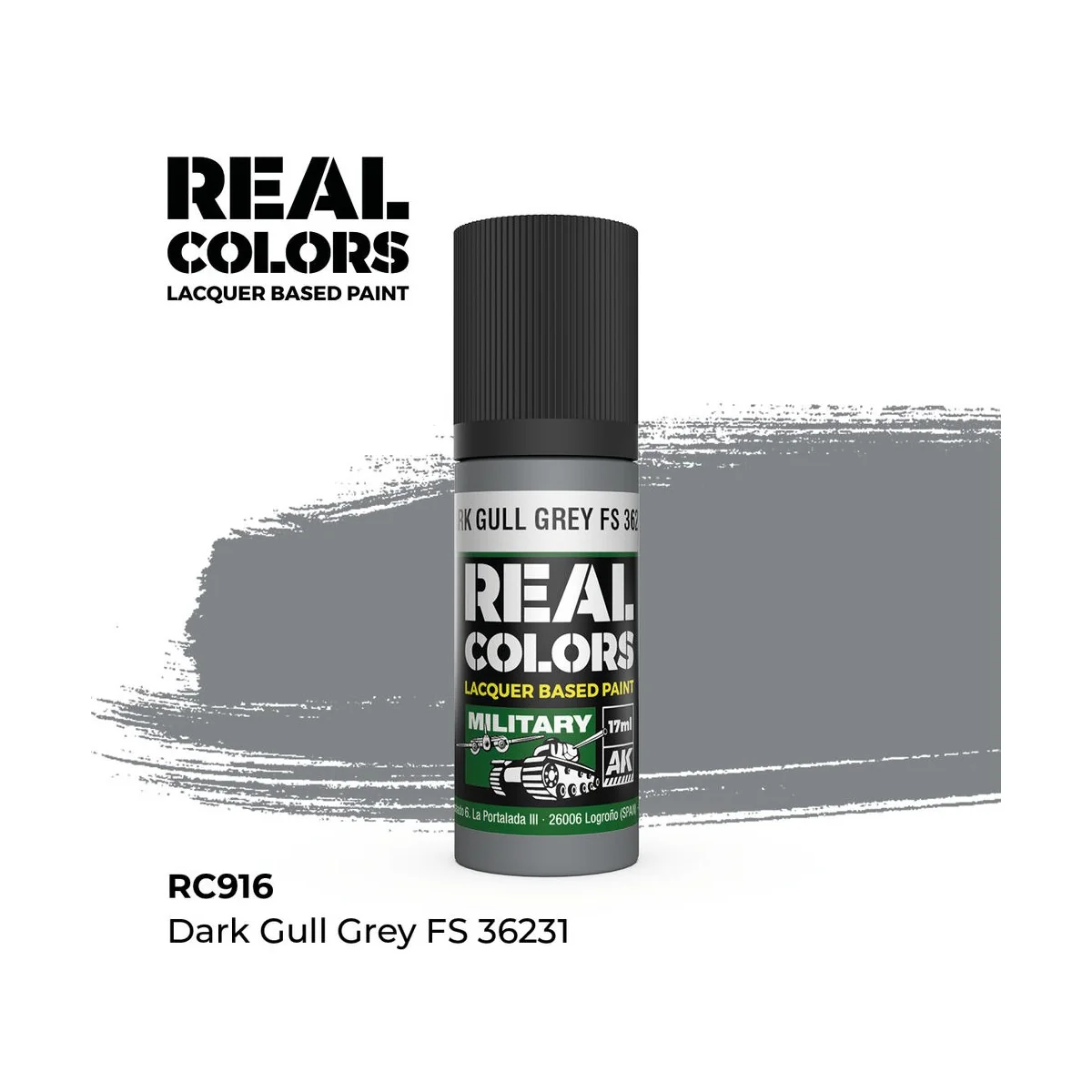 Real Colors: Dark Gull Grey FS 36231 17 ml. - AK Interactive RC916