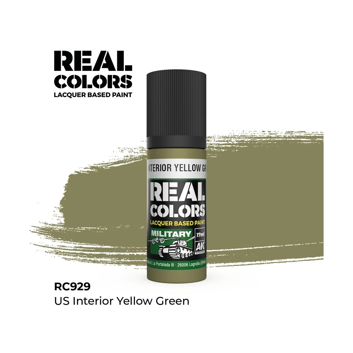 Real Colors: US Interior Yellow Green 17 ml. - AK Interactive RC929
