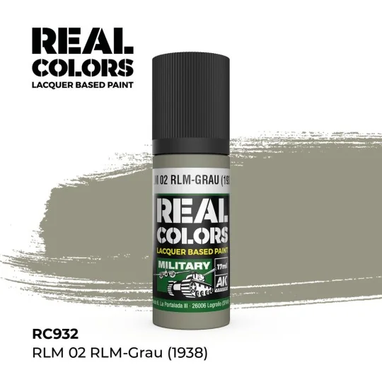 Real Colors: RLM 02 RLM-GRAU (1938) 17 ml. - AK Interactive RC932