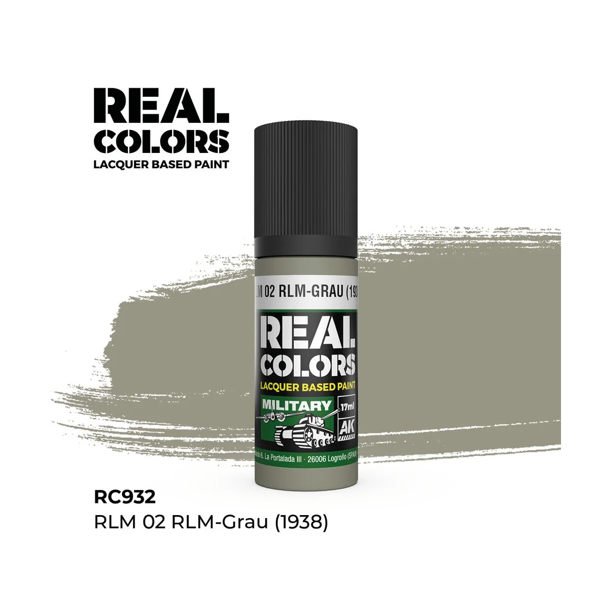 Real Colors: RLM 02 RLM-GRAU (1938) 17 ml. - AK Interactive RC932
