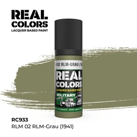 Real Colors: RLM 02 RLM-GRAU (1941) 17 ml. - AK Interactive RC933