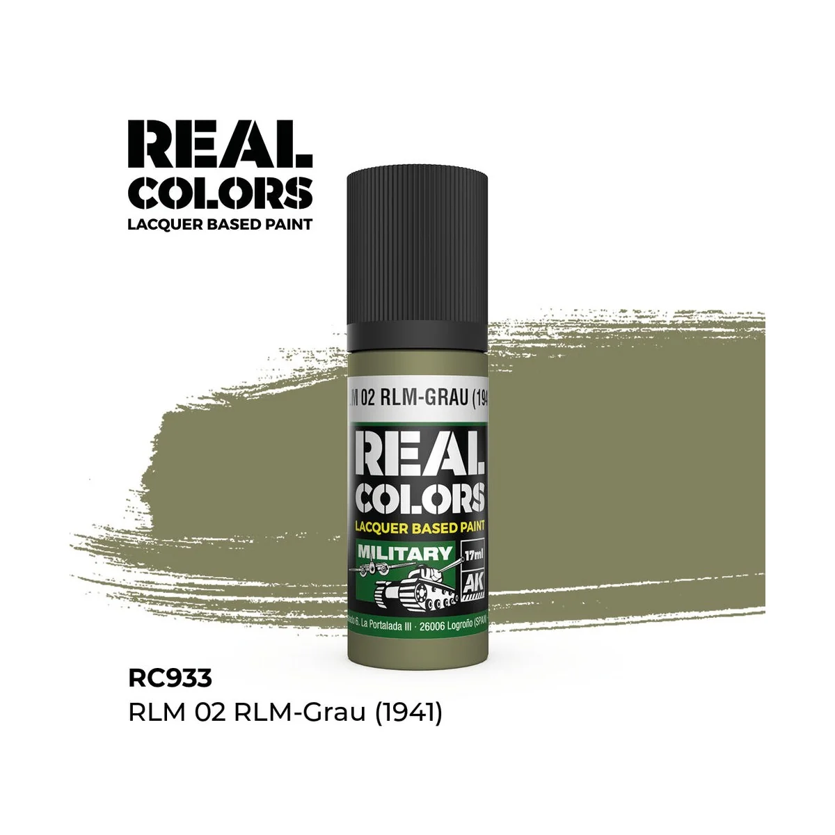 Real Colors: RLM 02 RLM-GRAU (1941) 17 ml. - AK Interactive RC933