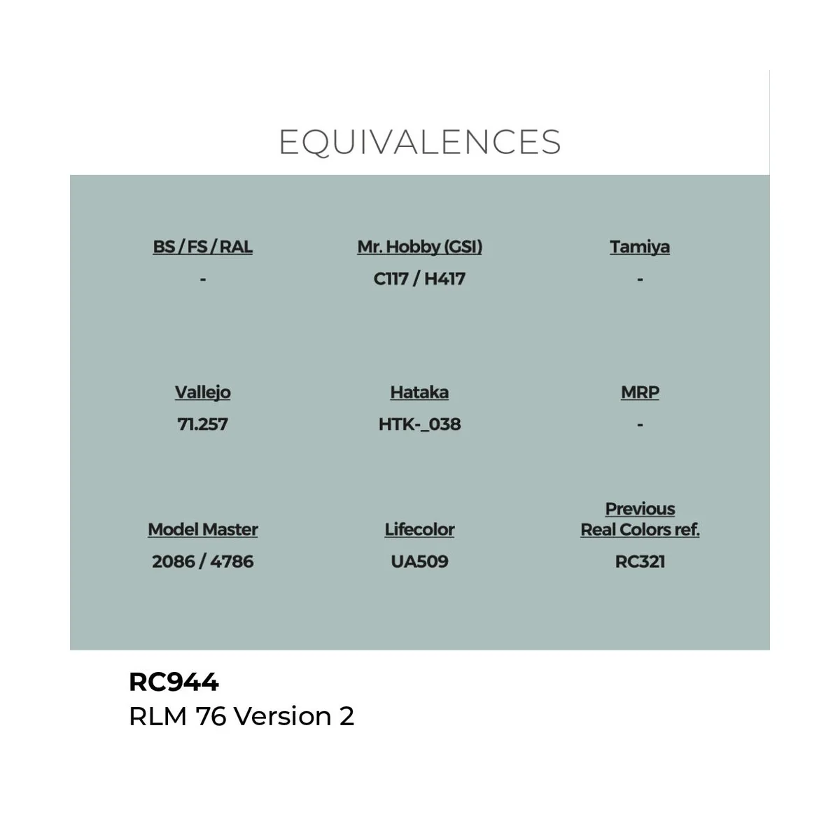 Real Colors: RLM 76 Version 2 17 ml. - AK Interactive RC944
