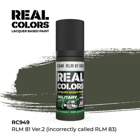 Real Colors: RLM 81 Ver.2 (incorrectly called RLM 83) 17 ml. - AK I...
