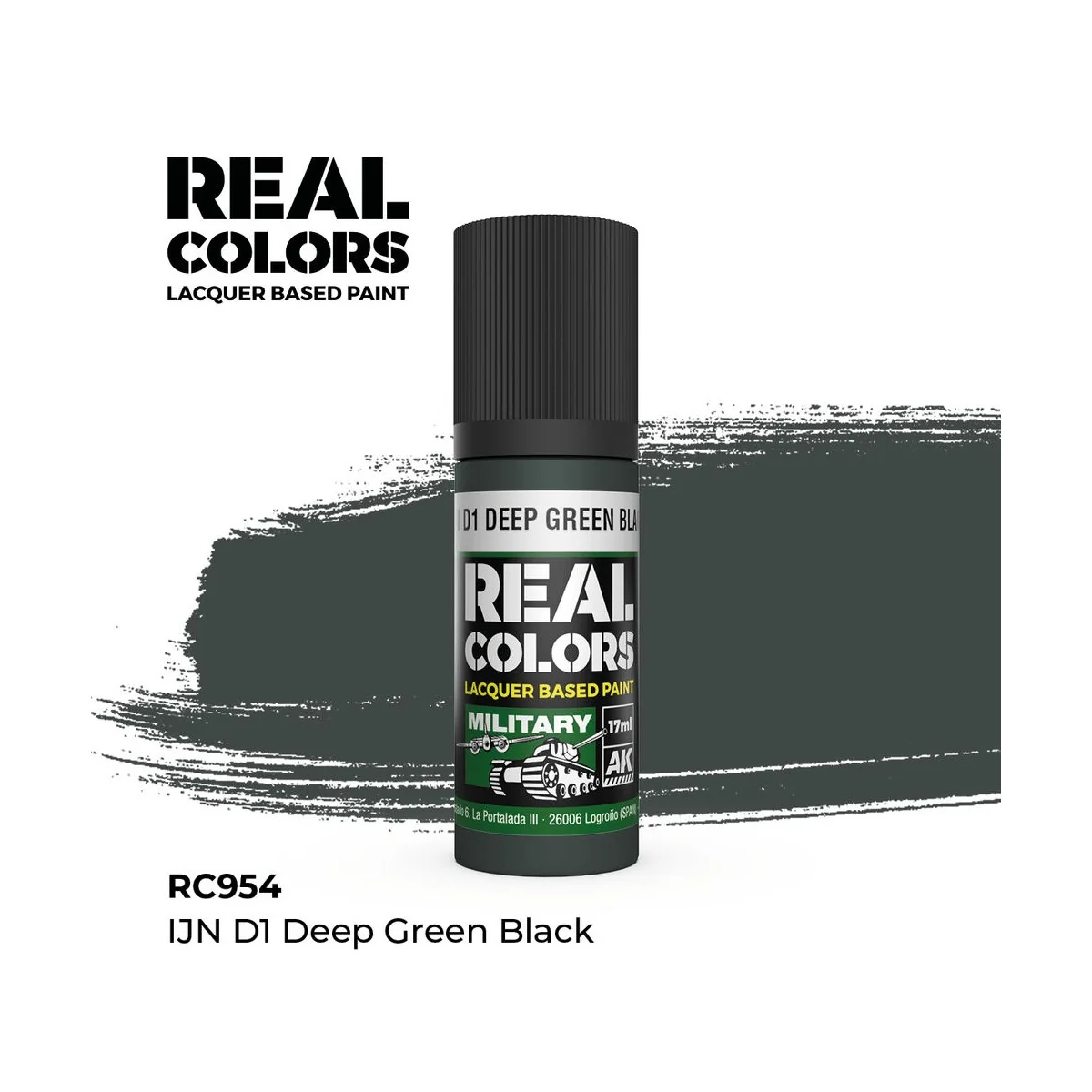 Real Colors: IJN D1 Deep Green Black 17 ml. - AK Interactive RC954