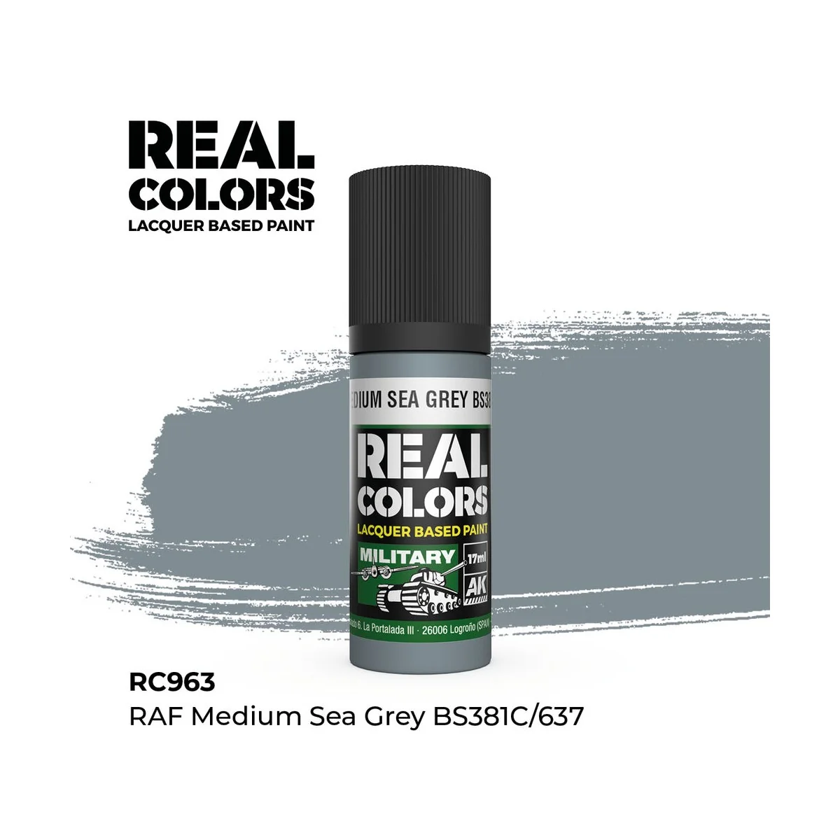Real Colors: RAF Medium Sea Grey BS381C/637 17 ml. - AK Interactive...
