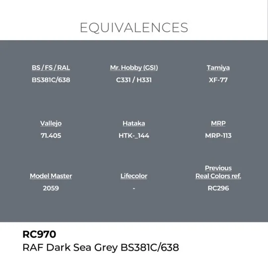 Real Colors: RAF Dark Sea Grey BS381C/638 17 ml. - AK Interactive R...