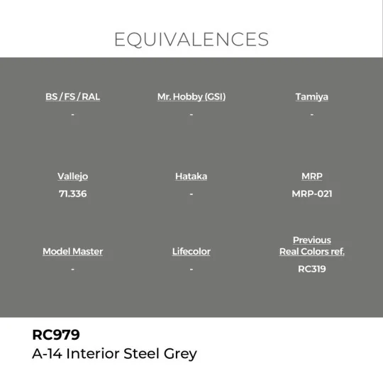 Real Colors: A-14 Interior Steel Grey 17 ml. - AK Interactive RC979