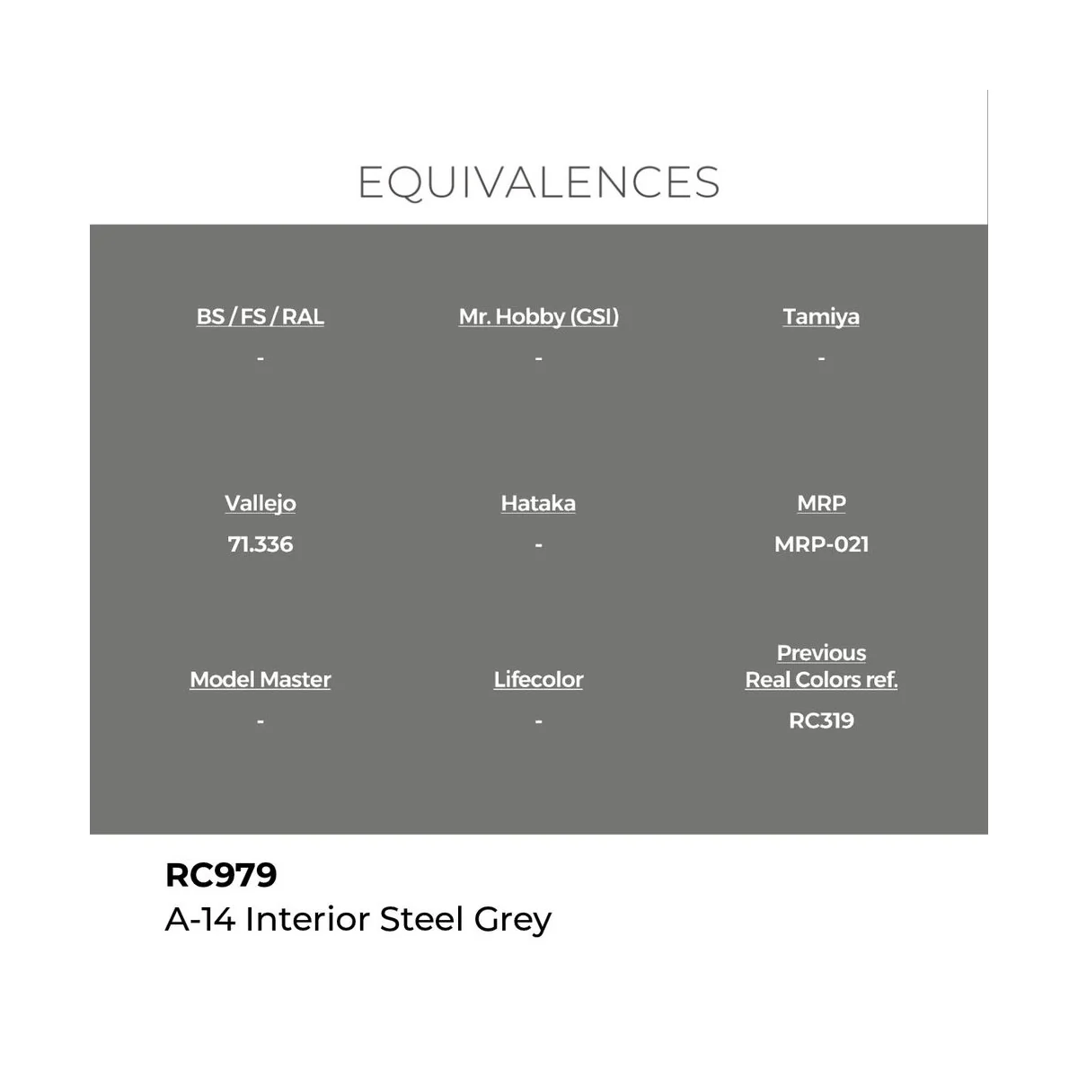 Real Colors: A-14 Interior Steel Grey 17 ml. - AK Interactive RC979
