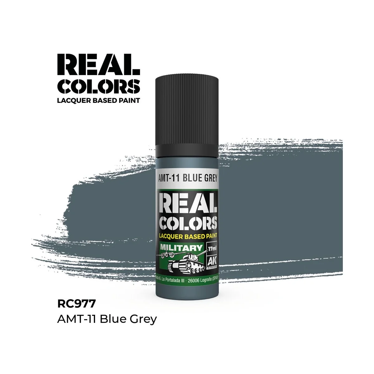 Real Colors: AMT-11 Blue Grey 17 ml. - AK Interactive RC977