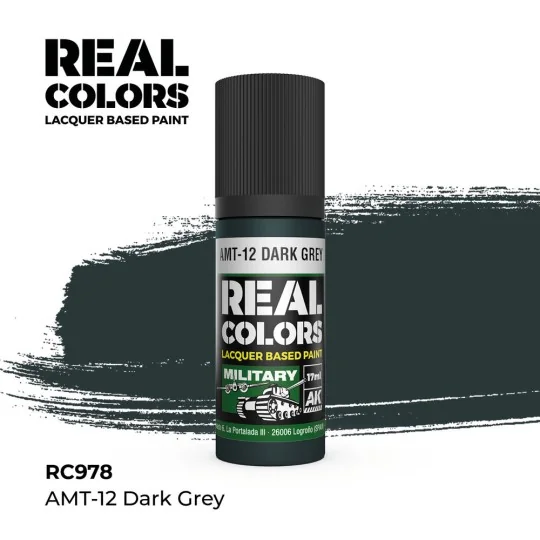 Real Colors: AMT-12 Dark Grey 17 ml. - AK Interactive RC978
