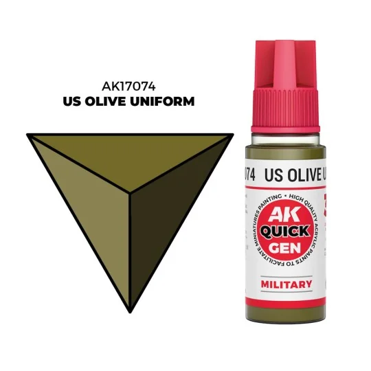 US OLIVE UNIFORM 18 ml - QUICK GEN - AK Interactive AK17074