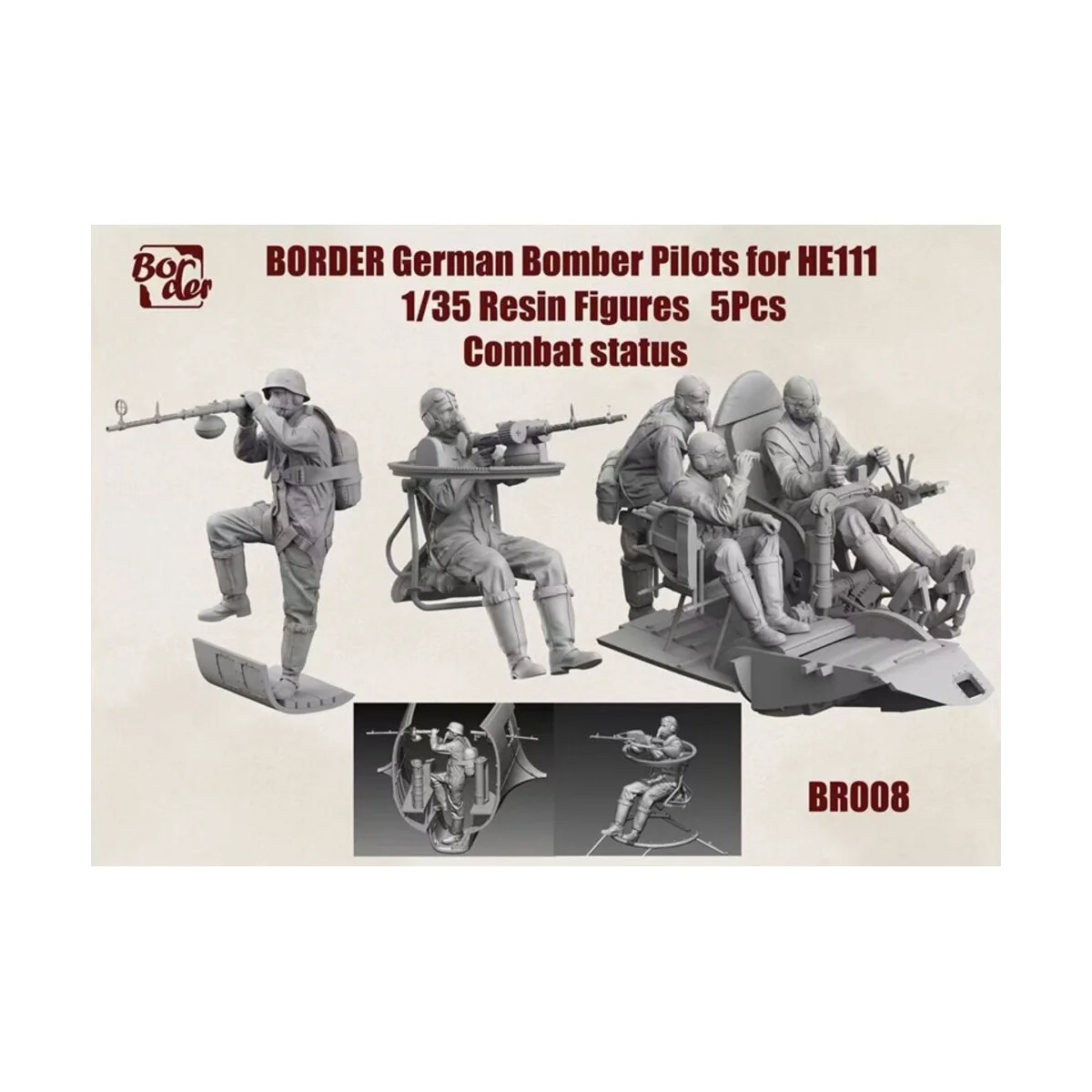 German Bomber Pilots for He 111 Combat Status (5 pcs), 1/35 - Borde...