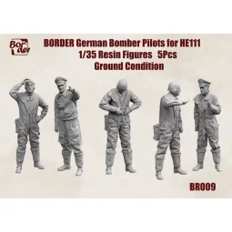 German Bomber Pilots for He 111 Ground Condition (5 pcs), 1/35 - Bo...