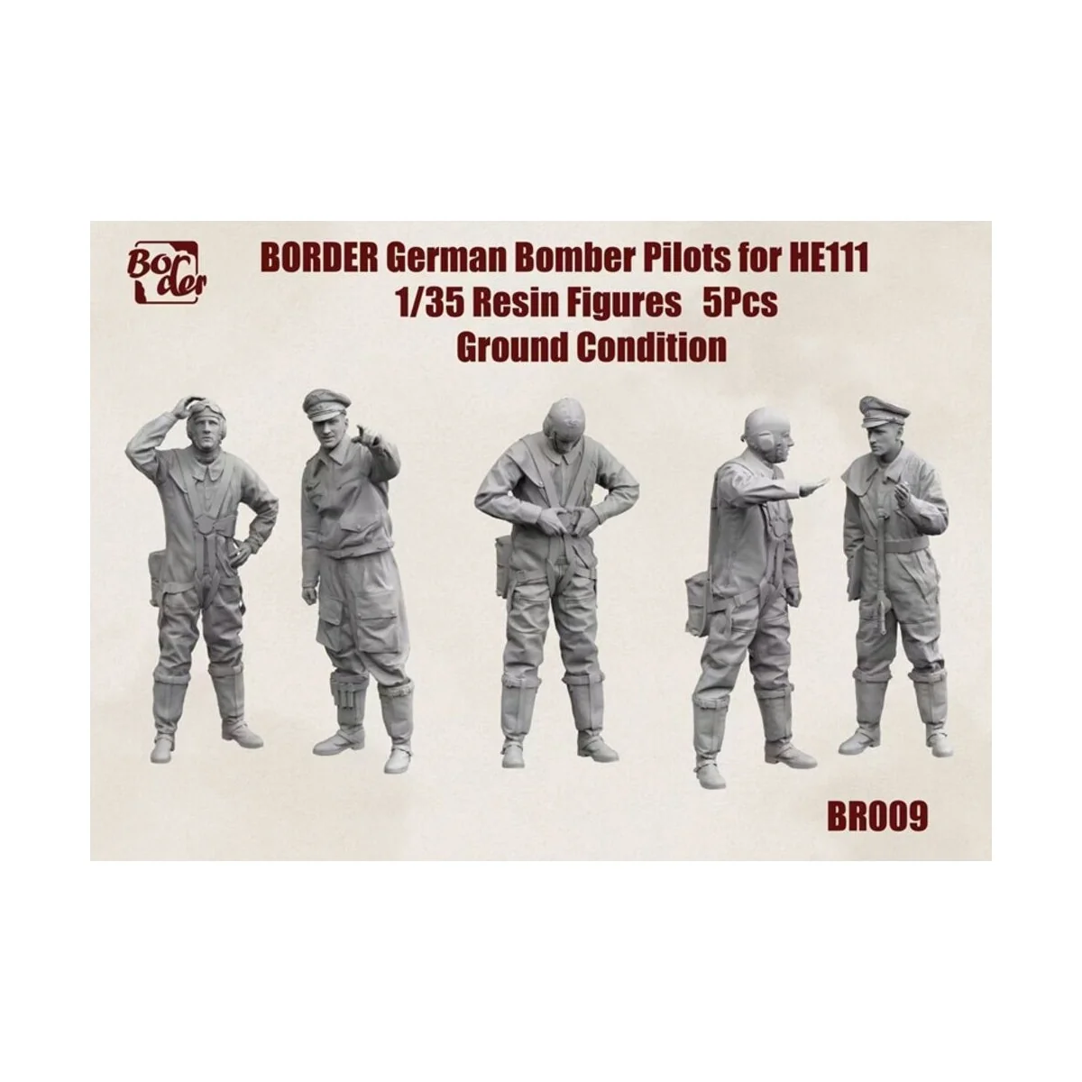 German Bomber Pilots for He 111 Ground Condition (5 pcs), 1/35 - Bo...