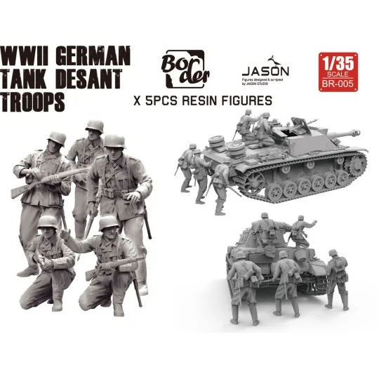 WWII German Tank Troops (5 pcs. Resin Figures), 1/35 - Border Model...