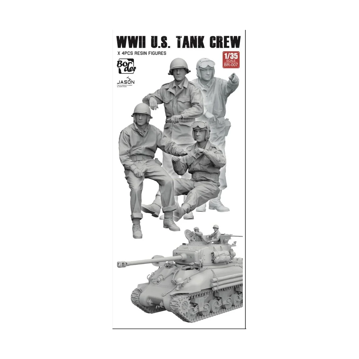 WW II U.S. Tank Crew (4 pcs), 1/35 - Border Model BR-007