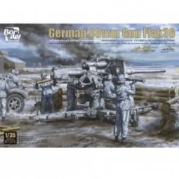German 88mm Gun Flak 36 w/ 6 Crew Members, 1/35 - Border Model BT-013