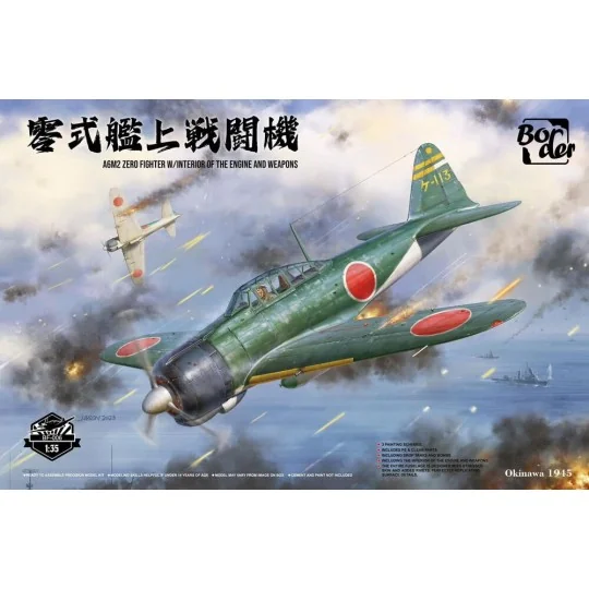A6M2 Zero Fighter w/Interior of The Engine and Weapons, 1/35 - Bord...