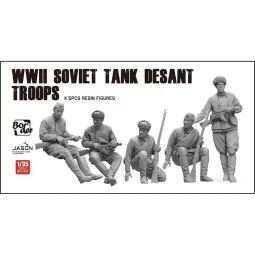 WWII Soviet Tank Desant Troops (5 pcs. Resin Figures), 1/35 - Borde...
