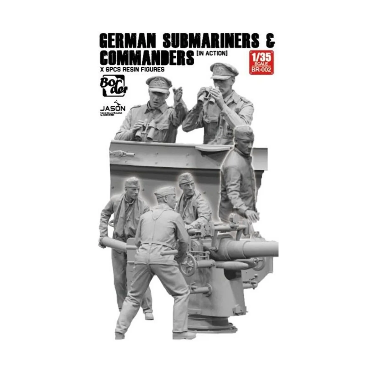 German Submarines & Commanders Set of 6 Resin Figures, 1/35 - Borde...