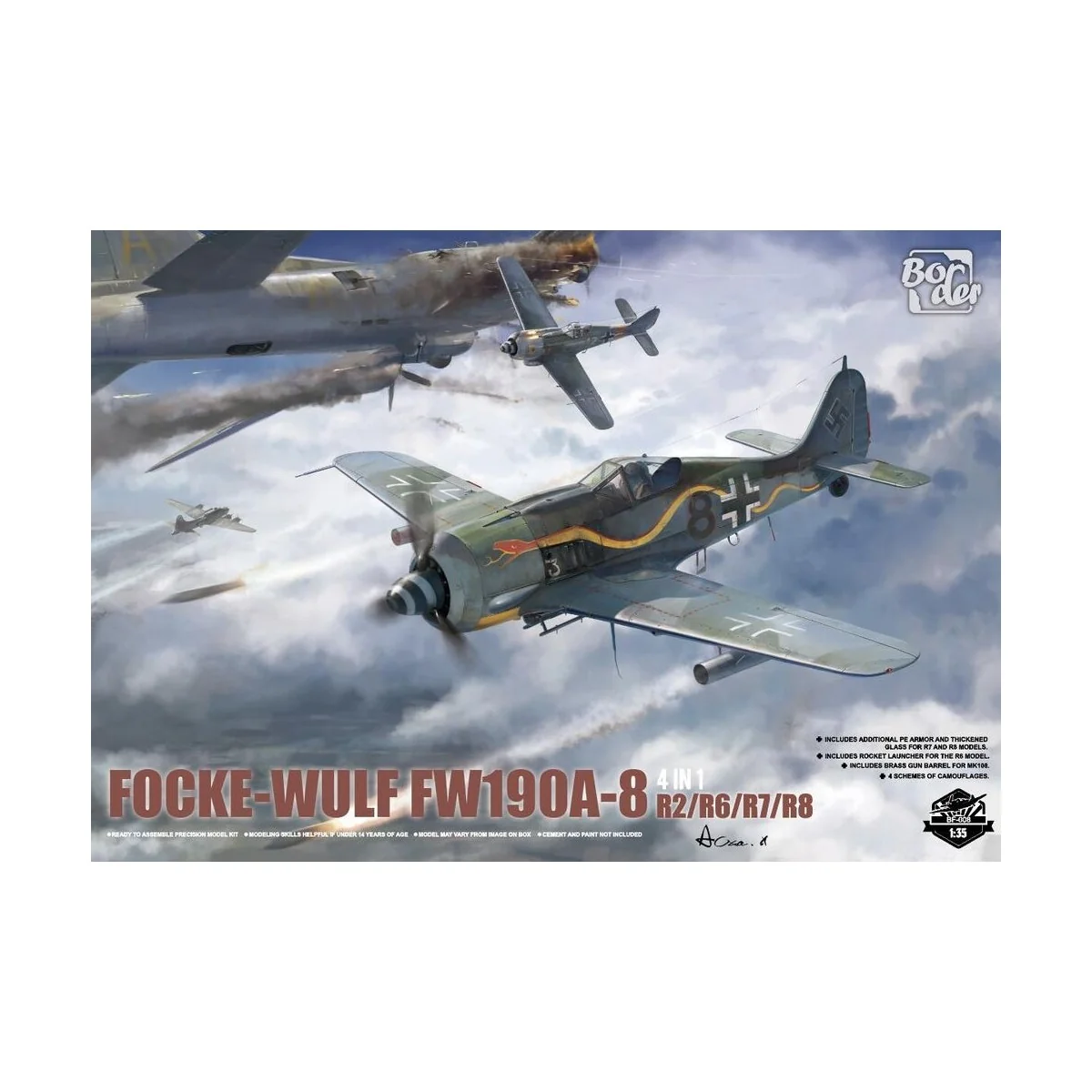 Focke-Wulf Fw 190A-8 R2/6/7/8 4 in 1, 1/35 - Border Model BF-009