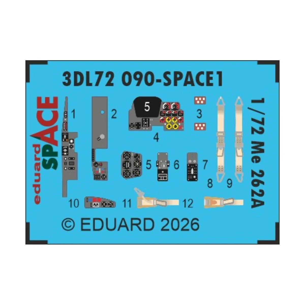 Me 262A SPACE 1/72 for Arma Hobby, 1/72 - Eduard Accessories 3DL72090