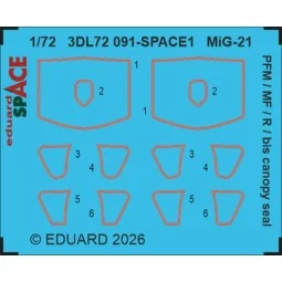 MiG-21 PFM / MF/ R / bis canopy seal SPACE 1/72 for Eduard, 1/72 - ...