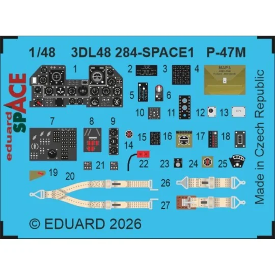 P-47M SPACE 1/48 for Tamiya, 1/48 - Eduard Accessories 3DL48284