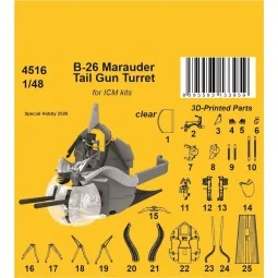 B-26 Marauder Tail Gun Turret for ICM, 1/48 - CMK 129-4516 2