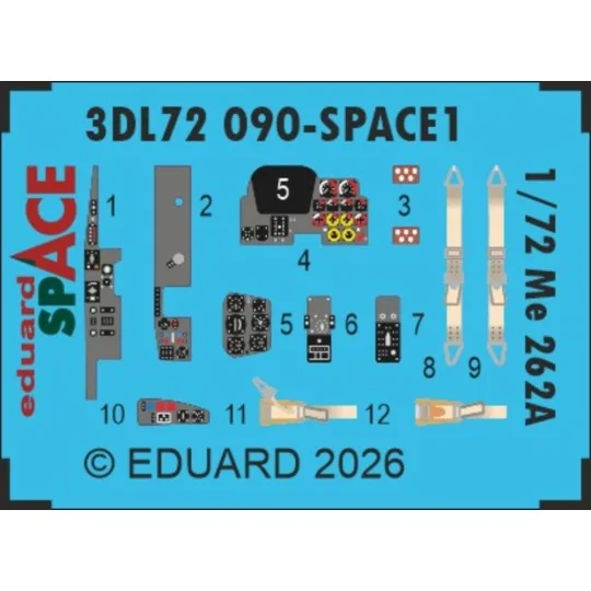 Me 262A SPACE 1/72 for Arma Hobby, 1/72 - Eduard Accessories 3DL72090