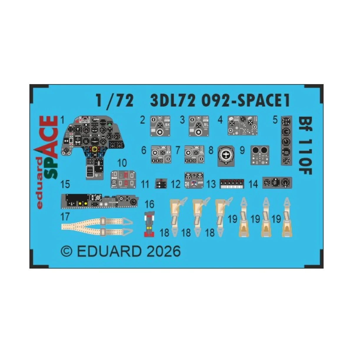 Bf 110F SPACE 1/72 for Eduard, 1/72 - Eduard Accessories 3DL72092