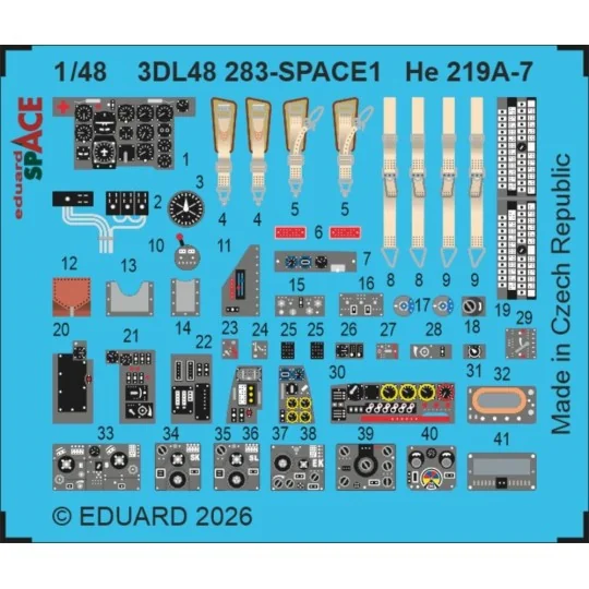 He 219A-7 SPACE 1/48 for Tamiya, 1/48 - Eduard Accessories 3DL48283