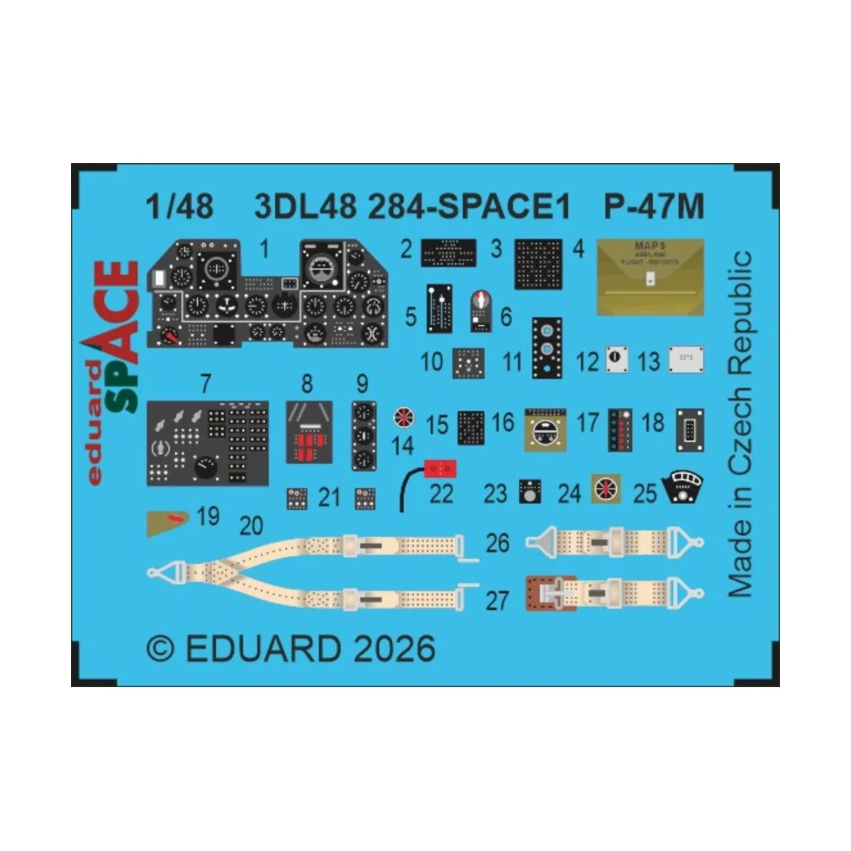 P-47M SPACE 1/48 for Tamiya, 1/48 - Eduard Accessories 3DL48284