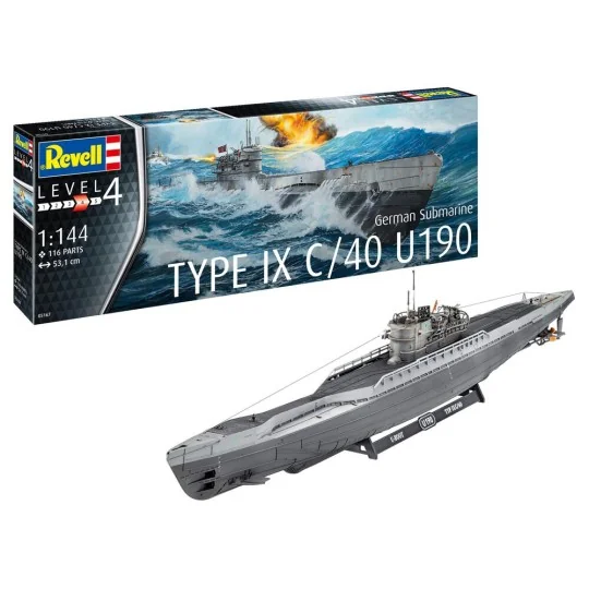 German Submarine Type IX C/40 (U190), 1/144 - Revell 5167
