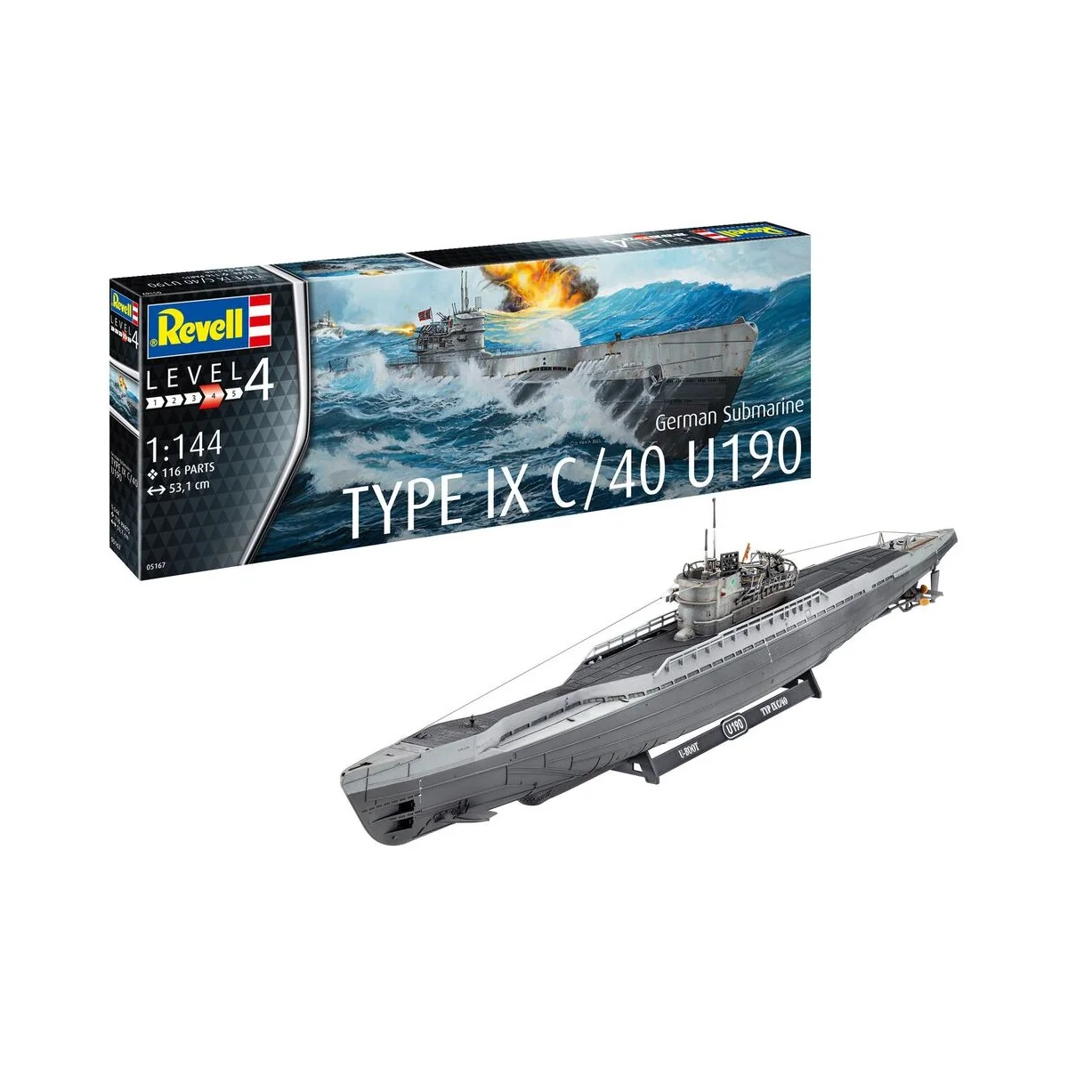 German Submarine Type IX C/40 (U190), 1/144 - Revell 5167