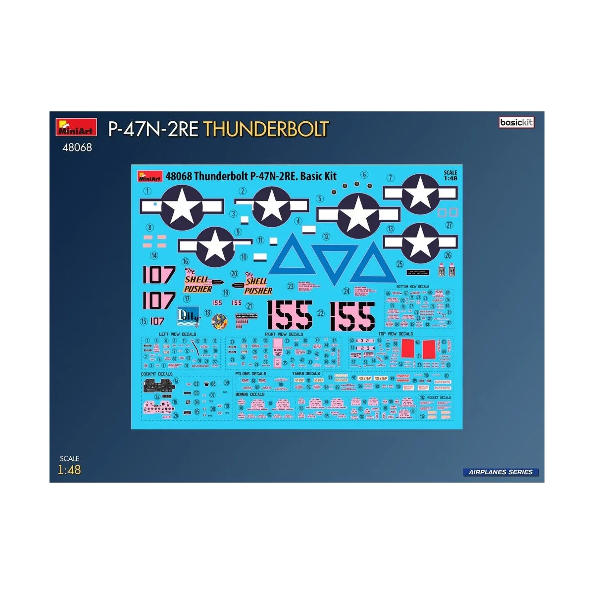P-47N-2RE Thunderbolt. Basic Kit, 1/48 - MiniArt 48068