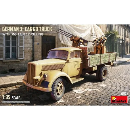 German 3t Cargo Truck with MG 151/20 Drilling, 1/35 - MiniArt 53055