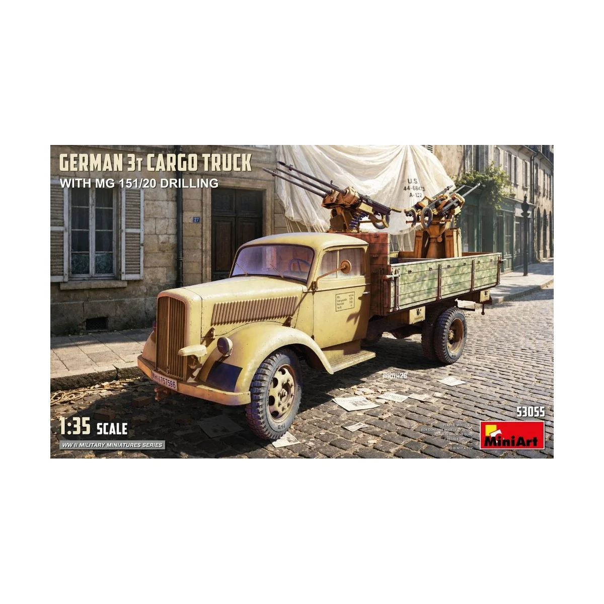 German 3t Cargo Truck with MG 151/20 Drilling, 1/35 - MiniArt 53055