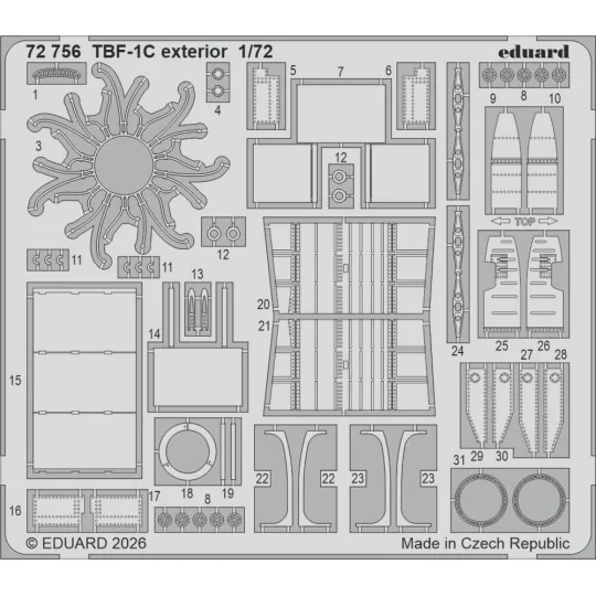TBF-1C (folded wings) for Hobby Boss, 1/72 - Eduard Accessories BIG...