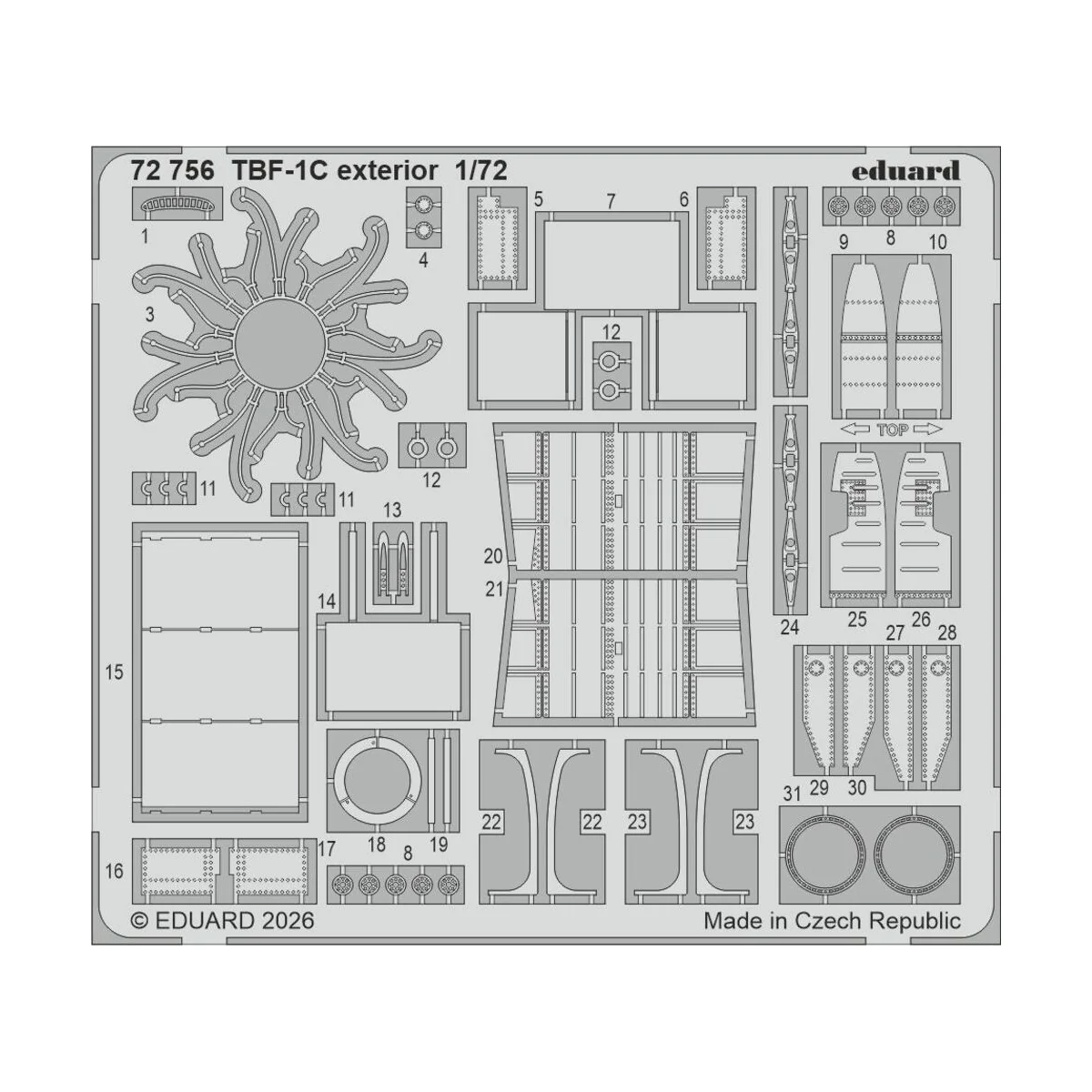 TBF-1C (folded wings) for Hobby Boss, 1/72 - Eduard Accessories BIG...