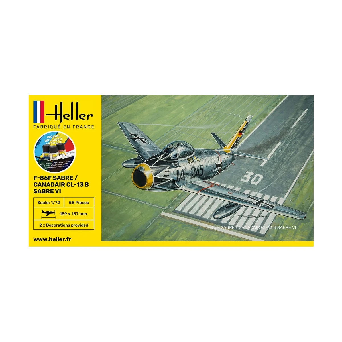 STARTER KIT F-86F Sabre / Canadair CL-13 B Sabre VI, 1/72 - Heller ...