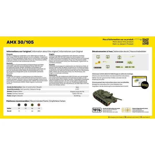 STARTER KIT AMX 30/105, 1/72 - Heller 56899