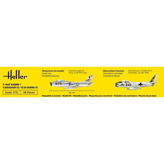 F-86F Sabre / Canadair CL-13 B Sabre VI, 1/72 - Heller 80277