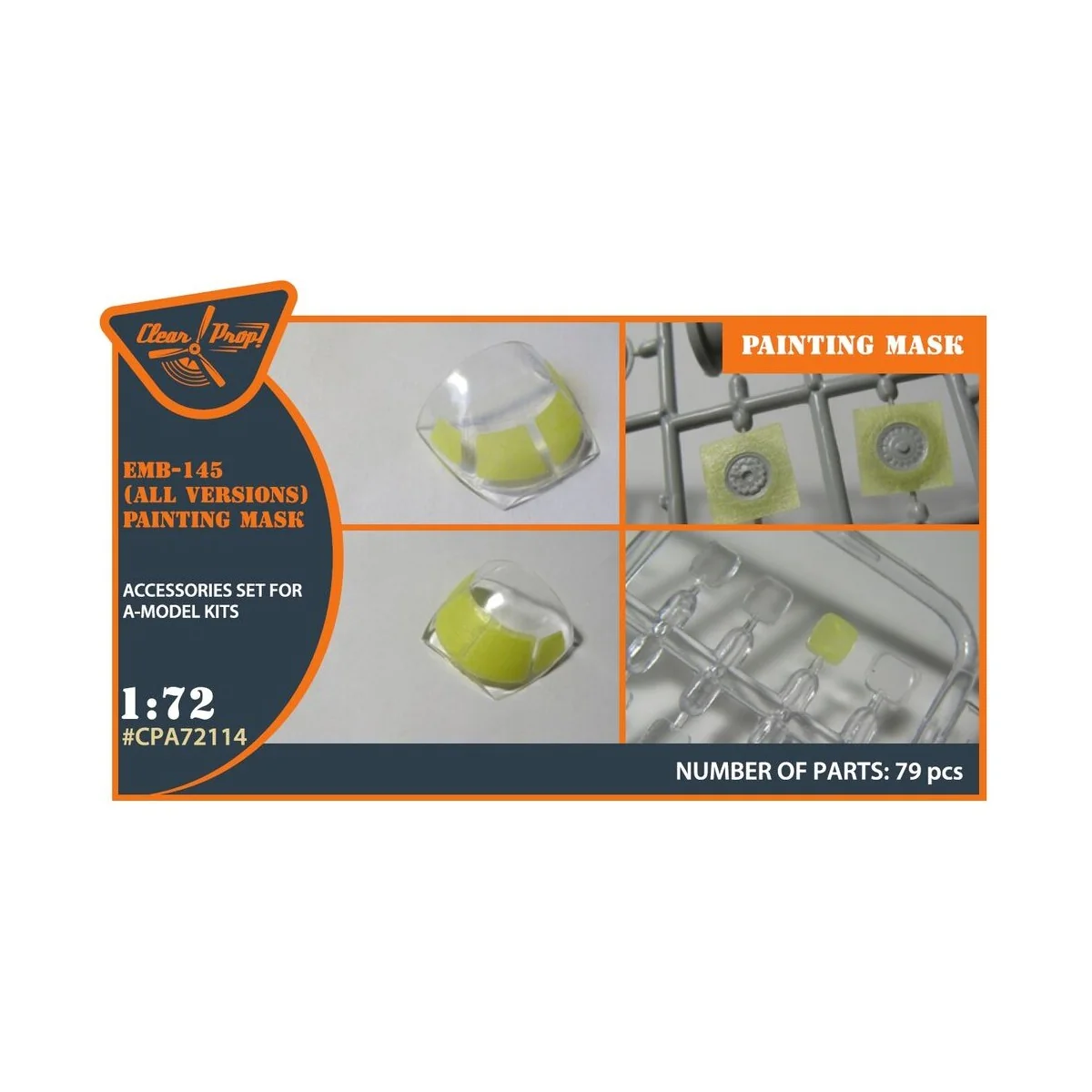 EMB-145 painting mask for A-model kits, 1/72 - Clear Prop Accessori...