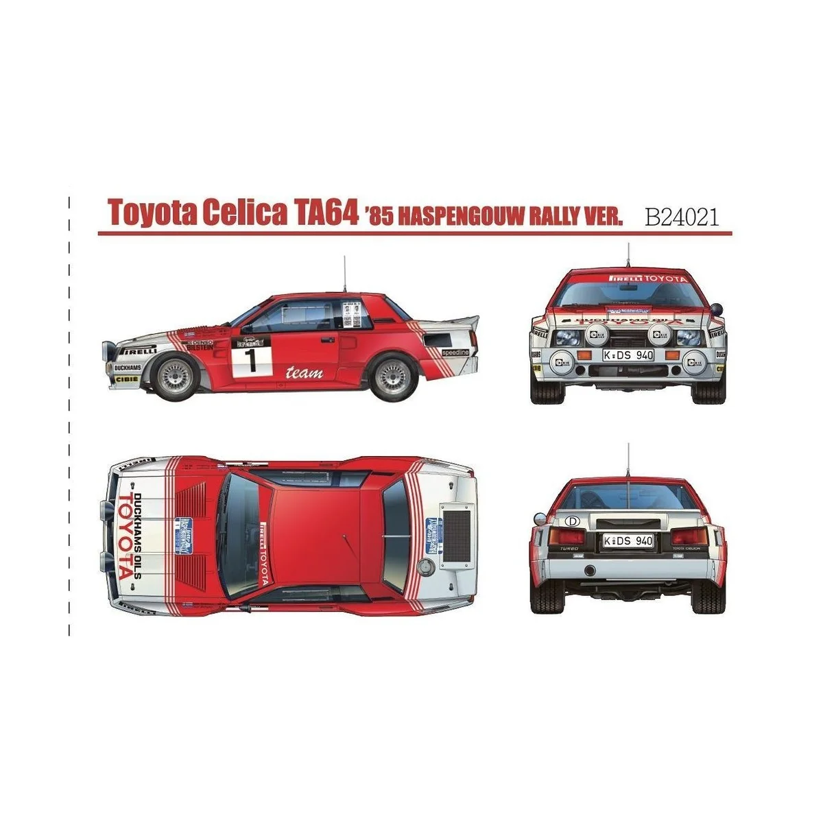Toyota TA64 Celica '85 Haspengouw Rally Ver., 1/24 - NUNU-BEEMAX B2...