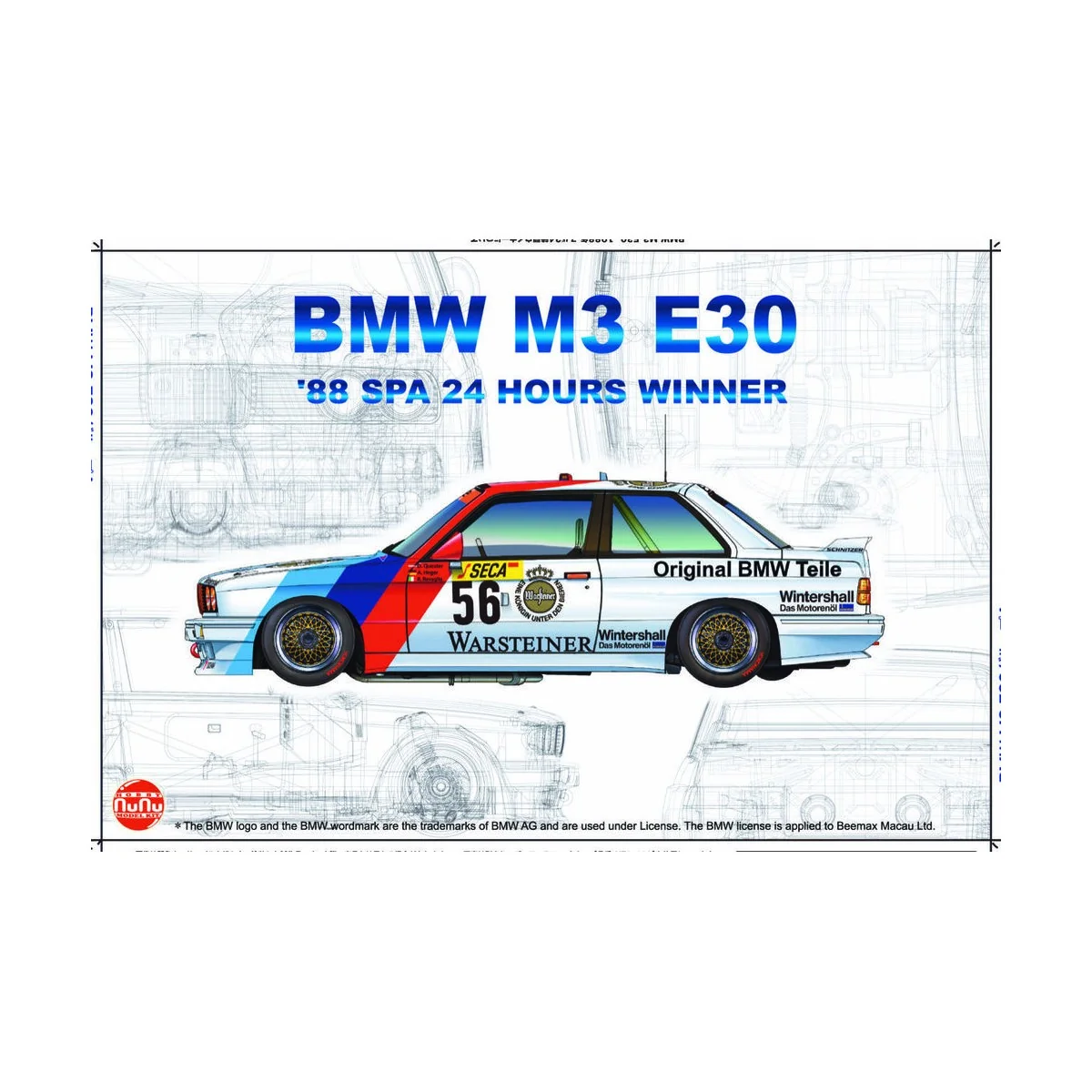 BMW M3 E30 '88 Spa 24 Hours Winner, 1/24 - NUNU-BEEMAX PN24017