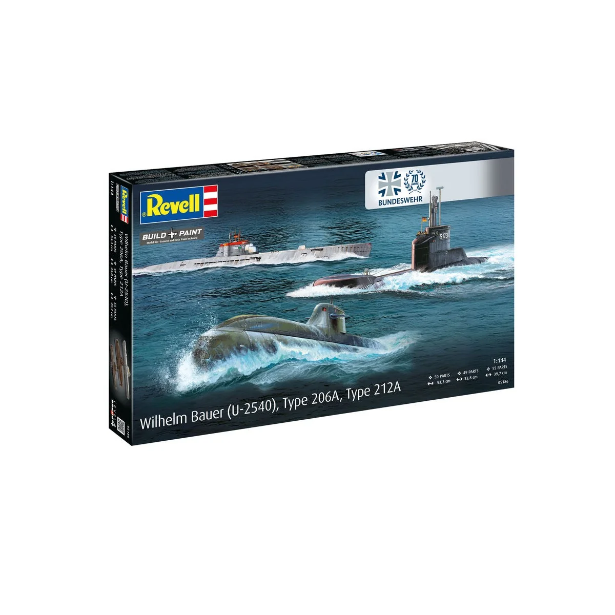 70 Jahre Bundeswehr:Wilhelm Bauer, Type 206A, Class2, 1/144 - Revel...