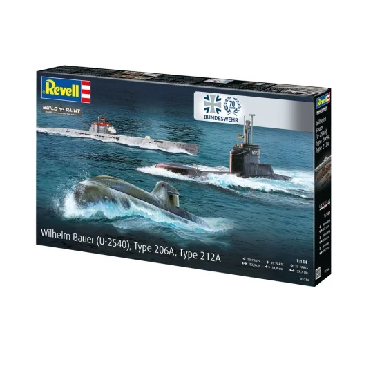 70 Jahre Bundeswehr:Wilhelm Bauer, Type 206A, Class2, 1/144 - Revel...