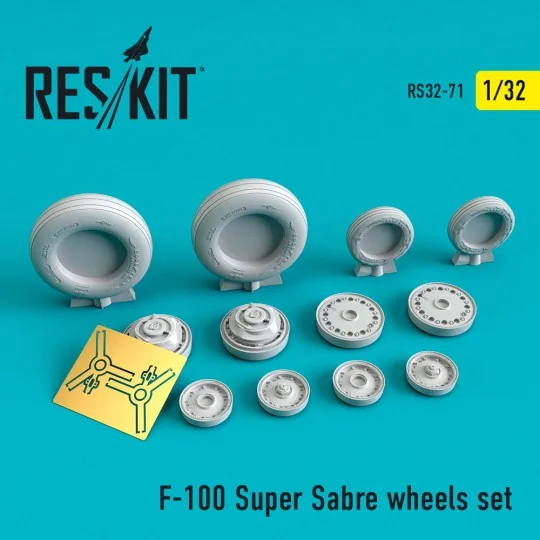 F-100 Super Sabre wheels set, 1/32 - ResKit Models RS32-0071